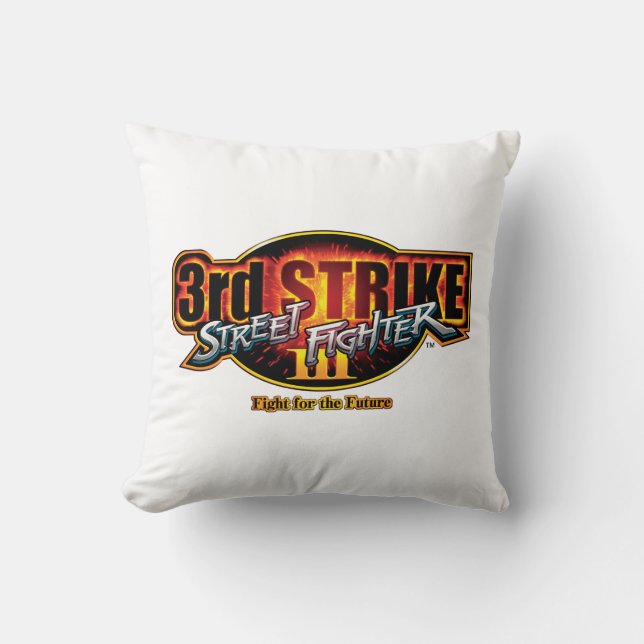 Street Fighter III 3rd Strike Logo 2 Throw Pillow (Front)