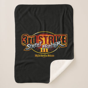 Street Fighter III 3rd Strike Logo Sherpa Blanket