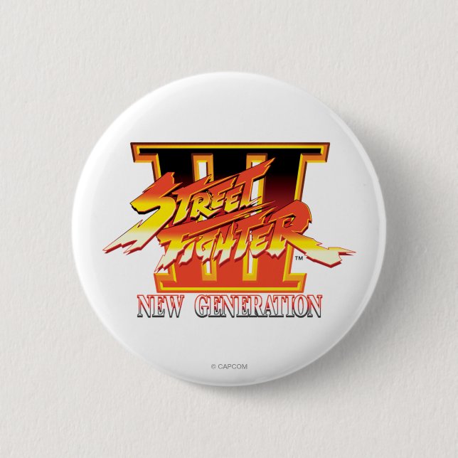 Street Fighter III New Generation Logo 2 Inch Round Button (Front)
