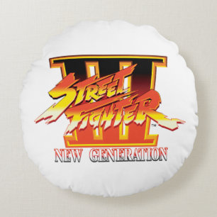 Street Fighter III New Generation Logo 2 Round Pillow