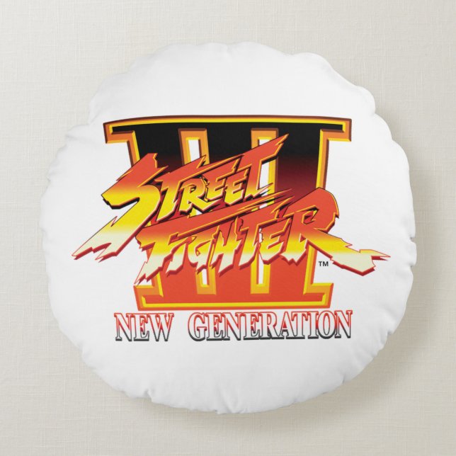 Street Fighter III New Generation Logo 2 Round Pillow (Front)