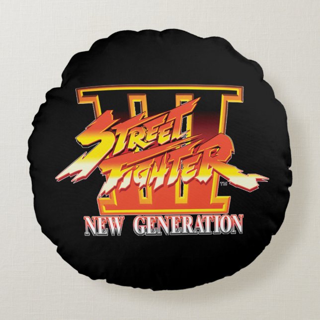Street Fighter III New Generation Logo Round Pillow (Front)