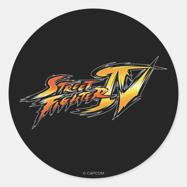 Street Fighter IV Logo Classic Round Sticker (Front)