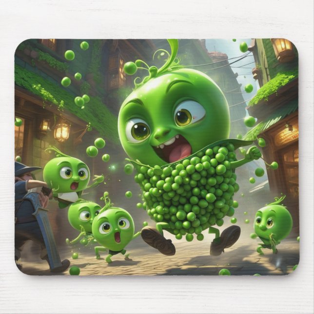 Street Fighting Green Peas Fantasy Mouse Pad (Front)