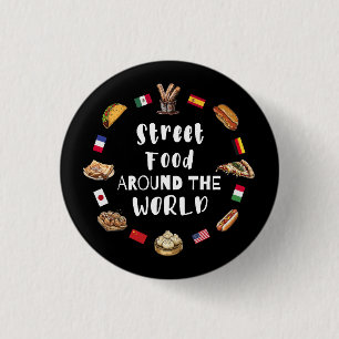 Street food around the world 1 inch round button