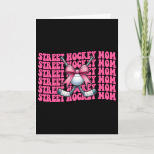 Street Hockey Mom Mama Mother's Day Pink Coquette  Card