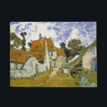 Street in Auvers-sur-Oise Vincent  van Gogh     Doormat<br><div class="desc">Street in Auvers-sur-Oise.  Vincent Willem van Gogh. Nice village landscape. Street of a small town with stone houses under red roofs. There are trees in the background. Clouds are running across the blue sky. Reproduction of famous works of art  images in the public domain.</div>