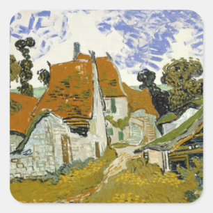 Street in Auvers-sur-Oise Vincent  van Gogh       Square Sticker