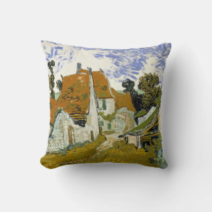 Street in Auvers-sur-Oise Vincent van Gogh Throw Pillow