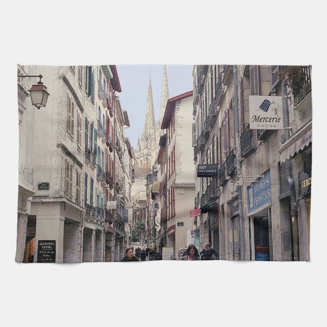 Street in Bayonne Kitchen Towel (Horizontal)