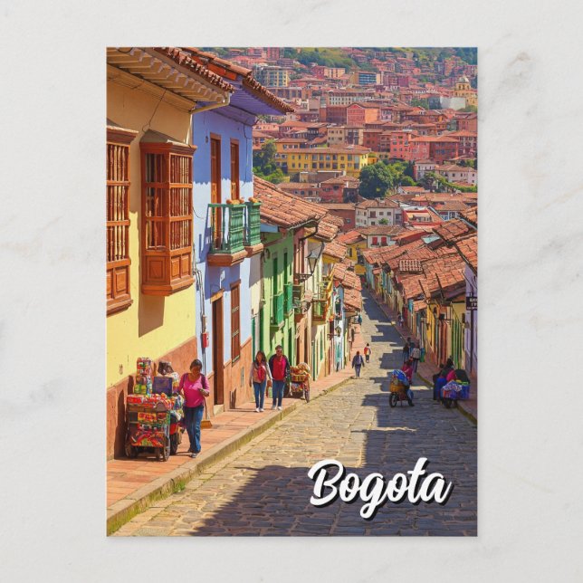 Street in Bogota Colombia La Candelaria Bogotá Postcard (Front)