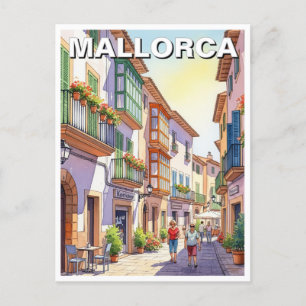 Street in Mallorca Spain Travel Postcard