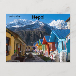 Street in Manang Nepal Postcard
