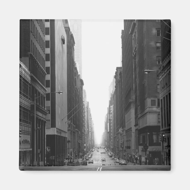 Street in NY city B&W Magnet (Front)