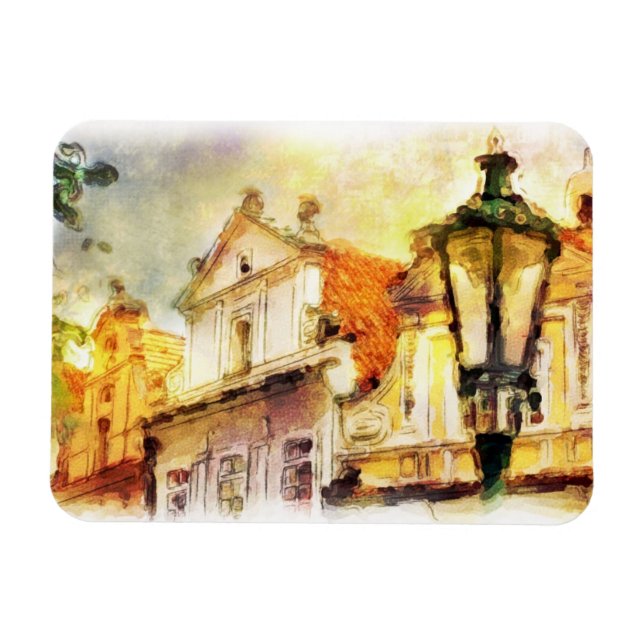 Street in old part of prague magnet (Horizontal)