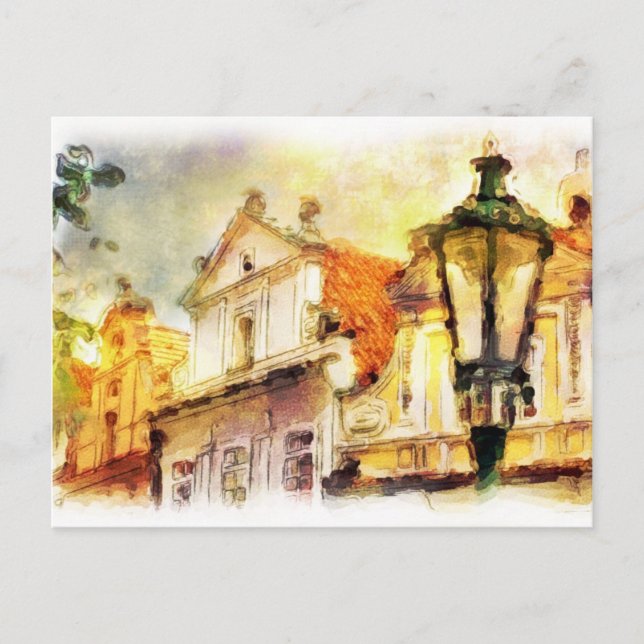Street in old part of prague postcard (Front)
