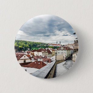 Street in Prague downtown 2 Inch Round Button