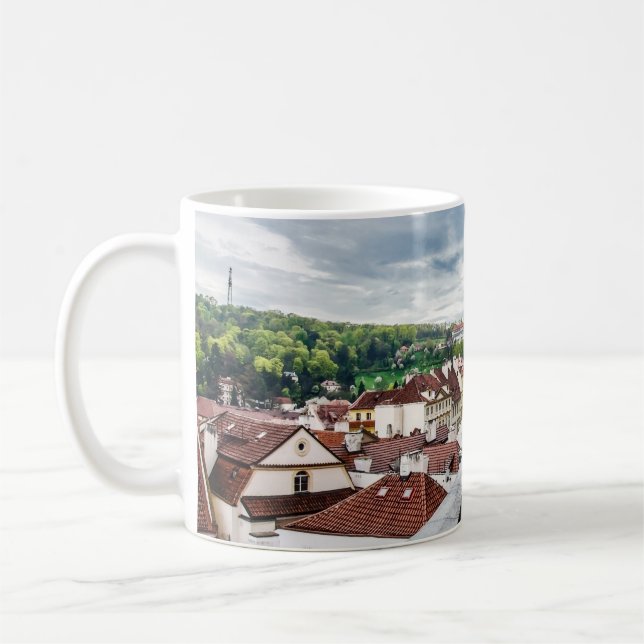 Street in Prague downtown Coffee Mug (Left)