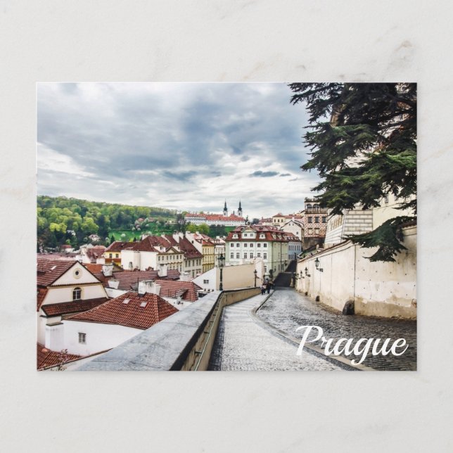 Street in Prague downtown Postcard (Front)