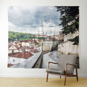 Street in Prague downtown Tapestry