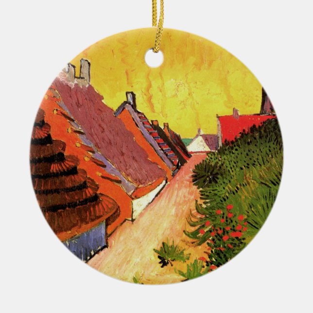 Street in Saintes Maries by Vincent van Gogh Ceramic Ornament (Front)