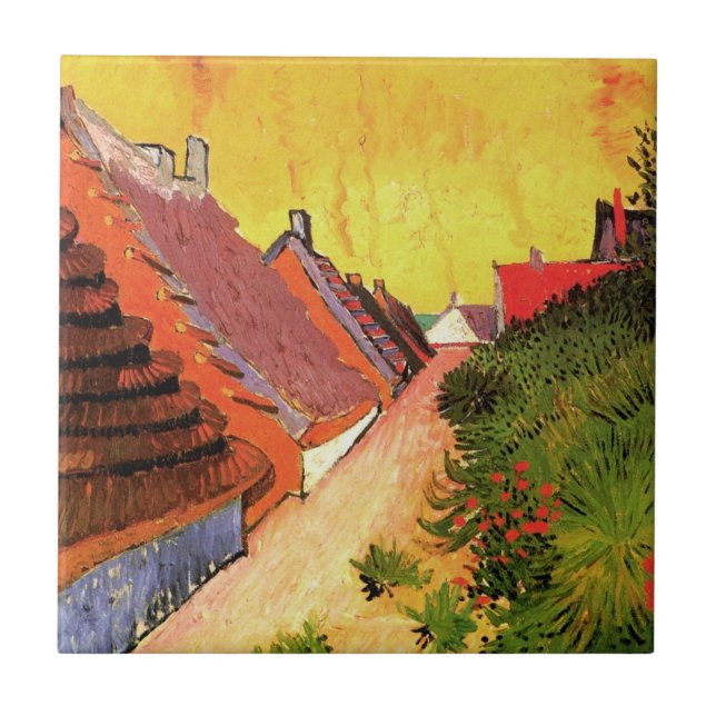 Street in Saintes Maries by Vincent van Gogh Tile (Front)