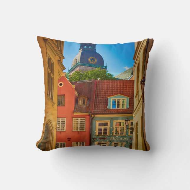 Street in the Old Town | Estonia Throw Pillow (Front)