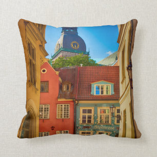 Street in the Old Town Estonia Throw Pillow
