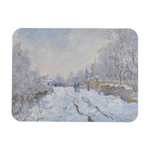 Street in the Snow Argenteuil by Claude Monet Magnet