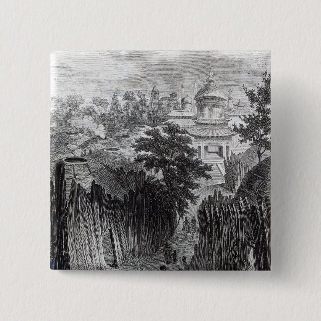 Street in Urga 2 Inch Square Button (Front)