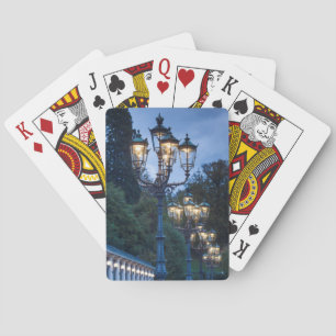 Street lamps at night, Germany Playing Cards