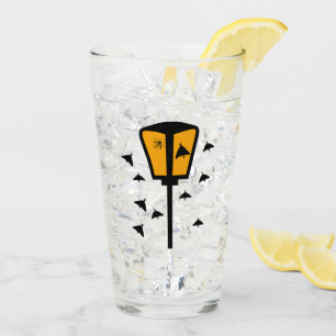 Street Light and Moths Glass Cup