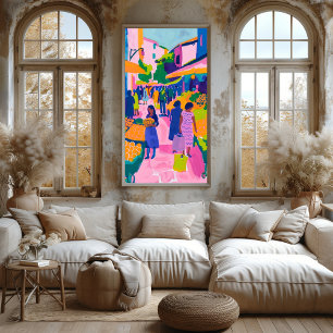 Street Market: Vibrant Favista Art Canvas Print