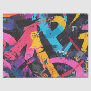 Street Mural with Layered Drips & Urban Color (1) Tissue Paper