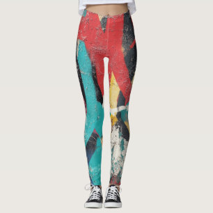 Street Mural with Layered Drips & Urban Color (3) Leggings