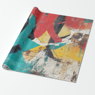Street Mural with Layered Drips & Urban Color (3) Wrapping Paper