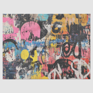Street Mural with Layered Drips & Urban Color (8) Tissue Paper