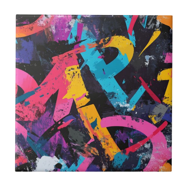 Street Mural with Layered Drips & Urban Colour Tile (Front)
