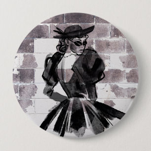"Street Muse – Fashion on the Wall" 4 Inch Round Button