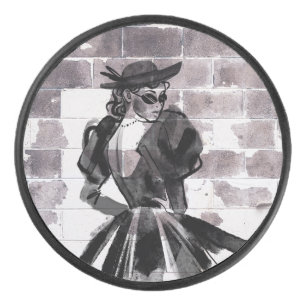 "Street Muse – Fashion on the Wall" Keychain Hockey Puck