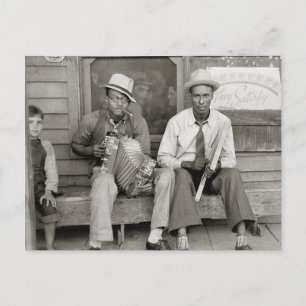 Street Musicians, 1938 Postcard