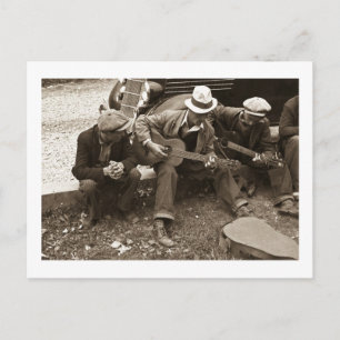 Street musicians, Maynardville, Tennessee, 1935 Postcard