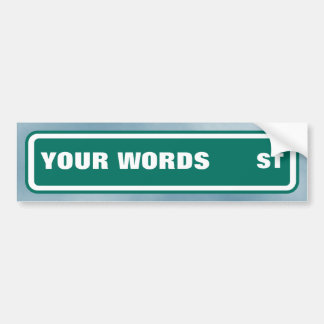 Street name bumper sticker