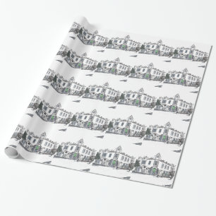 street of the old town wrapping paper
