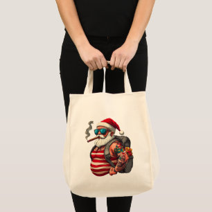 Street Rebel Tattooed Christmas Santa Claus Tote Bag