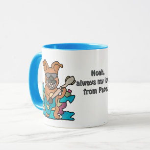 Street Retro Dog with Guitar   Funny  Mug