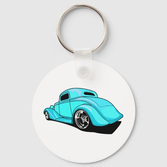 Street Rod Cyan Keychain (Front)