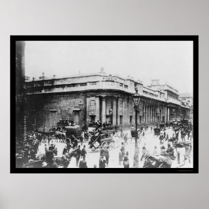 Street Scene at the Bank of England in London 1914 Poster