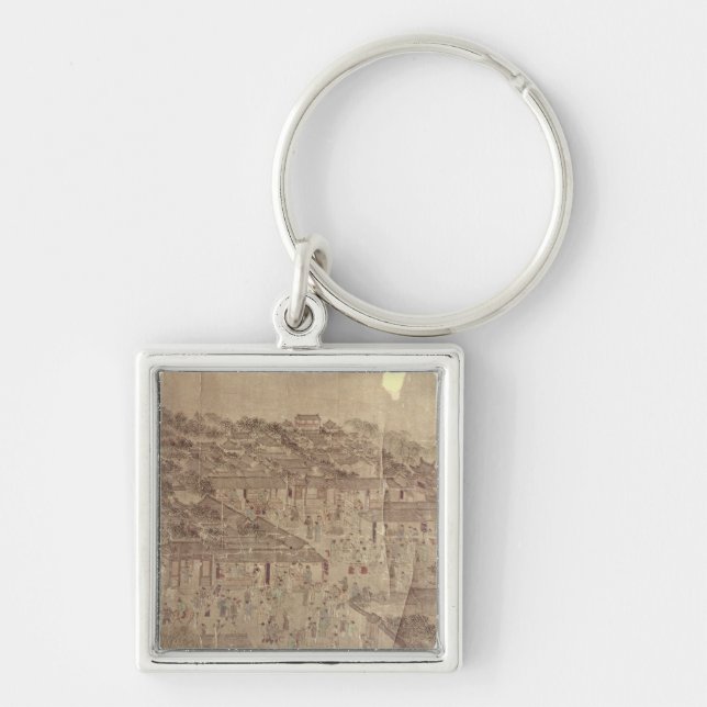 Street scene, Chinese, Ming Dynasty Keychain (Front)