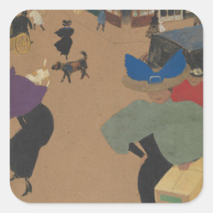 Street Scene in Paris Square Sticker